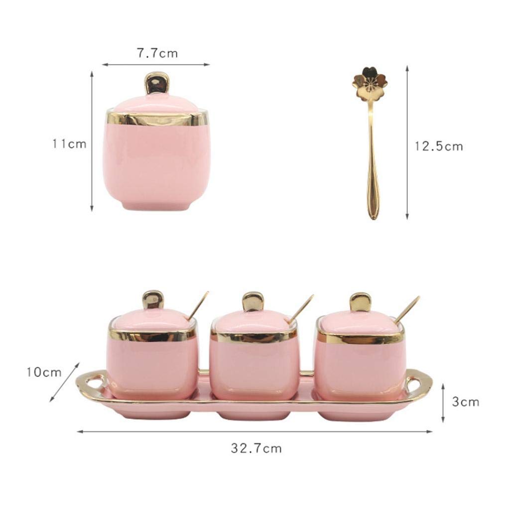 Set of 3 Porcelain Condiment Jar Spice Container with Lids, Ceramic Sugar Bowls Condiment Pots Spice Jars Seasoning Box Set, Best Spice jar for Your Home, Kitchen, Counter (White suit) - Image 7